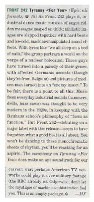Front 242 / Tyranny <For You> / 1991