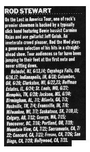 Stewart, Rod / Tour Dates and Story / 1989