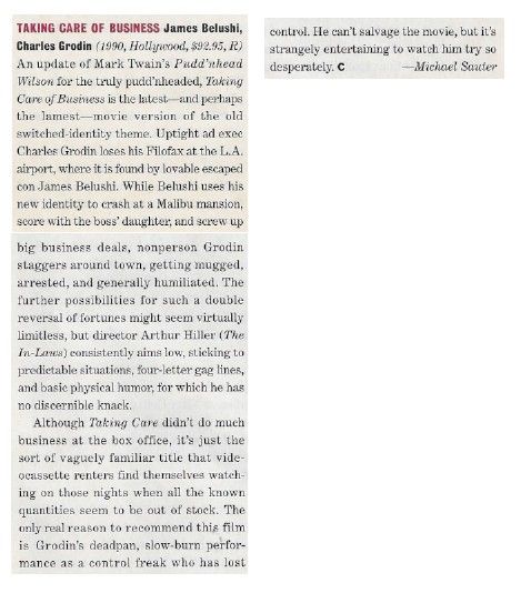 Belushi, James / Taking Care of Business / 1991