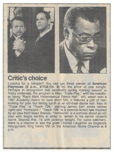 Jones, James Earl / Critic's Choice: American Playhouse / 1990