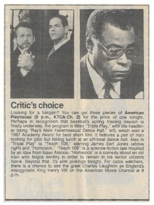 Jones, James Earl / Critic's Choice: American Playhouse / 1990