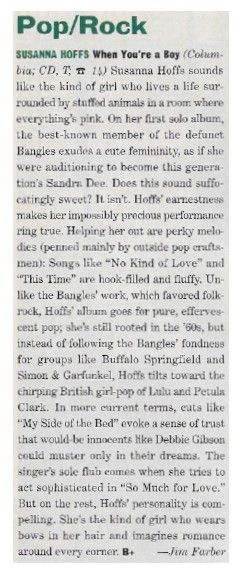 Hoffs, Susanna / When You're a Boy / 1991