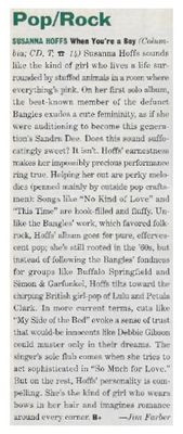 Hoffs, Susanna / When You're a Boy / 1991