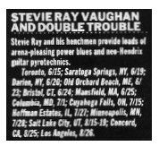Vaughan, Stevie Ray / Tour Dates and Story / 1989