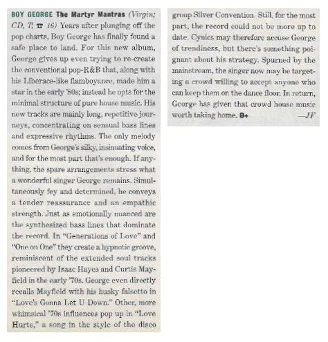Boy George / The Martyr Mantras / 1991