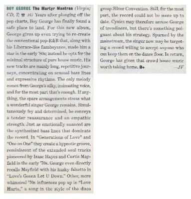 Boy George / The Martyr Mantras / 1991