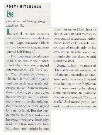 Hitchcock, Robyn / Eye / 1990