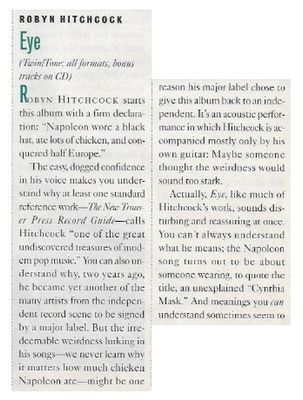 Hitchcock, Robyn / Eye / 1990