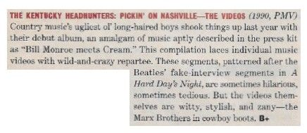 Kentucky Headhunters, The / Pickin' On Nashville--The Videos / 1991