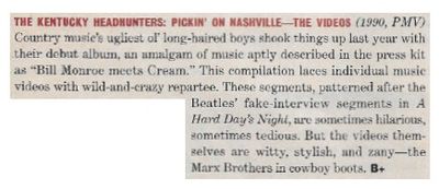 Kentucky Headhunters, The / Pickin' On Nashville--The Videos / 1991