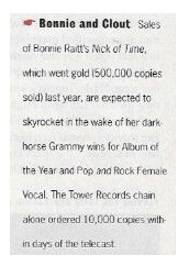 Raitt, Bonnie / Bonnie and Clout / 1990