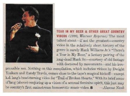 Lang, K.D. / Tear in My Beer &amp; Other Great Country Videos / 1991