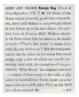 Walker, Jerry Jeff / Navajo Rug / 1991