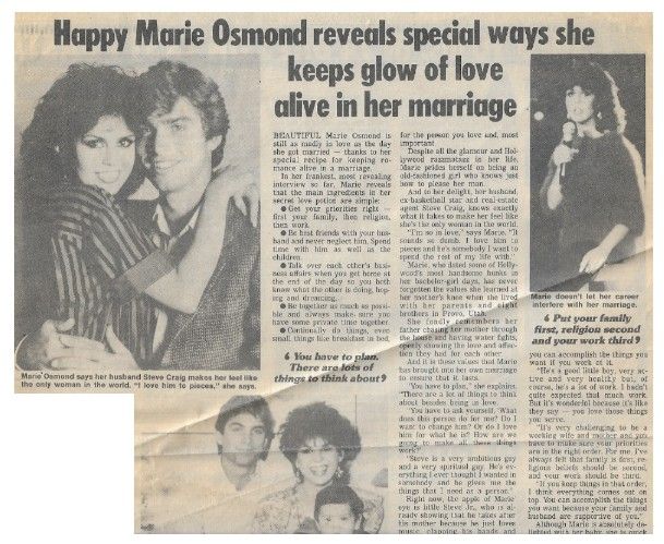 Osmond, Marie / Happy Marie Osmond Reveals Special Ways / 1994