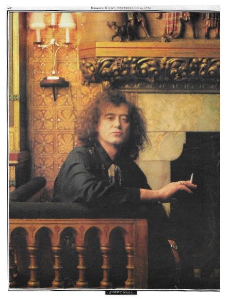 Page, Jimmy / Sitting By Fireplace--London, UK Home / 1992