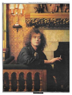 Page, Jimmy / Sitting By Fireplace--London, UK Home / 1992