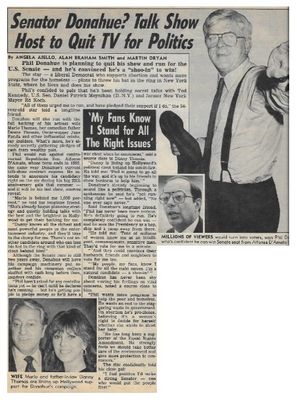 Donahue, Phil / Senator Donahue? / 1990