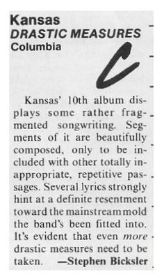 Kansas / Drastic Measures / 1983