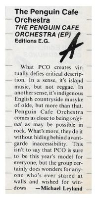 Penguin Cafe Orchestra / The Penguin Cafe Orchestra / 1983