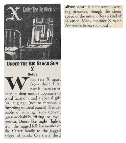 X / Under the Big Black Sun / 1982
