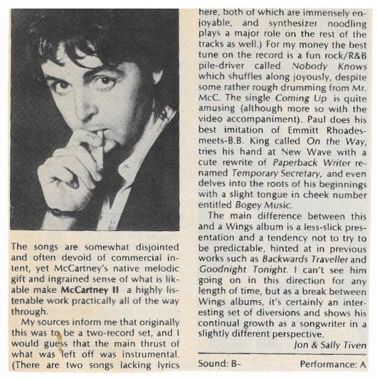 McCartney, Paul / McCartney II / 1980