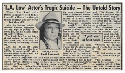 Rappaport, David / L.A. Law Actor's Tragic Suicide / 1990