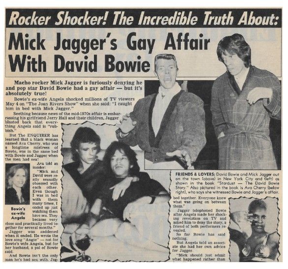 Jagger, Mick / Gay Affair with David Bowie / 1990