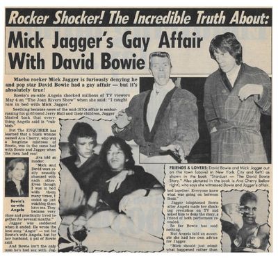 Jagger, Mick / Gay Affair with David Bowie / 1990
