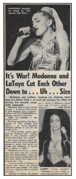 Madonna / It's War!--Madonna and LaToya / 1990