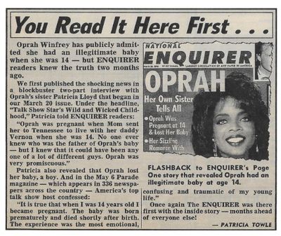 Winfrey, Oprah / Illegitimate Baby / 1990