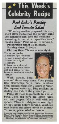 Anka, Paul / Paul Anka's Parsley and Tomato Salad / 1990