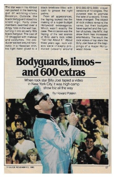 Joel, Billy / Bodyguards, Limos--and 600 Extras / 1983