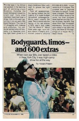 Joel, Billy / Bodyguards, Limos--and 600 Extras / 1983