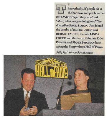 Joel, Billy / Songwriters Hall of Fame / 1992