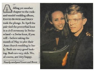 Bowie, David / Nearly Newlywed Iman and Bowie / 1992