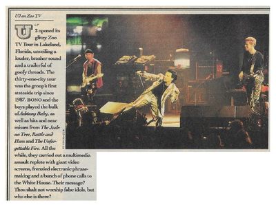 U2 / U2 On Zoo TV / 1992