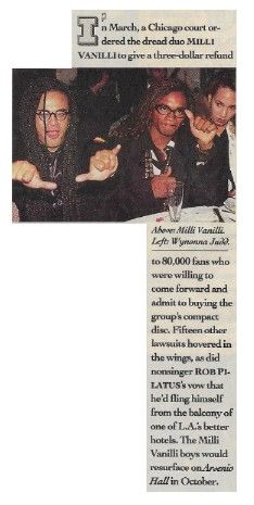 Milli Vanilli / Three-Dollar Refund / 1992