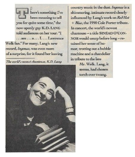 Lang, K.D. / The World's Newest Chanteuse / 1992