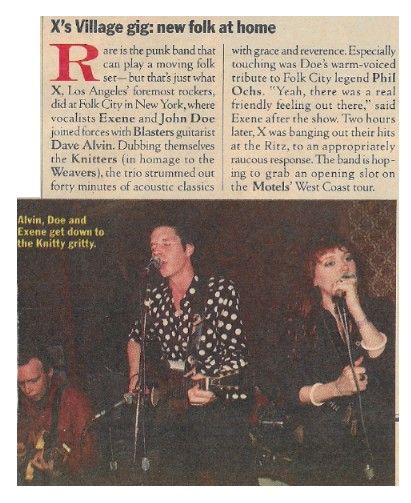 X / X's Village Gig: New Folk at Home / 1984