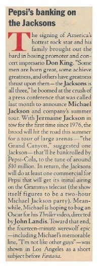 Jacksons, The / Pepsi's Banking on The Jacksons / 1984