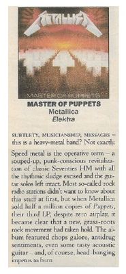 Metallica / Master of Puppets / 1986