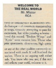 Mr. Mister / Welcome to the Real World / 1986