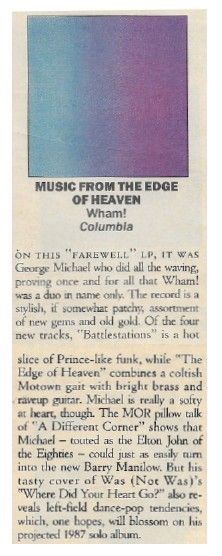 Wham! / Music from the Edge of Heaven / 1986