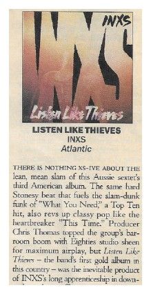 INXS / Listen Like Thieves / 1986