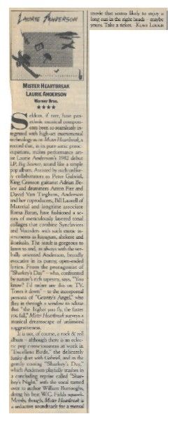 Anderson, Laurie / Mister Heartbreak / 1984
