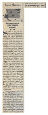 Anderson, Laurie / Mister Heartbreak / 1984