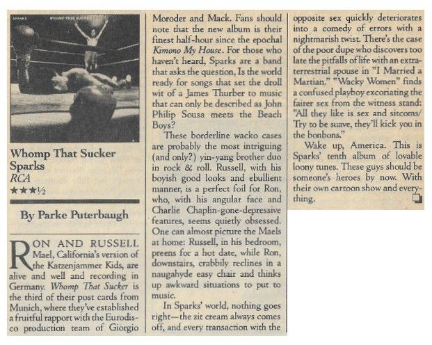 Sparks / Whomp That Sucker / 1981