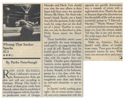 Sparks / Whomp That Sucker / 1981