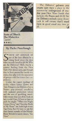 Elektrics, The / State of Shock / 1981