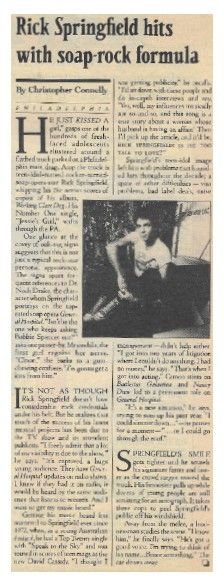 Springfield, Rick / Hits With Soap-Rock Formula / 1981